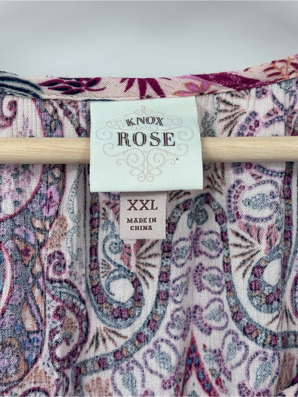 Knox Rose Paisley Babydoll Dress XXL Purple Red Multi Tiered Mini Boho 2XL - Picture 8 of 11